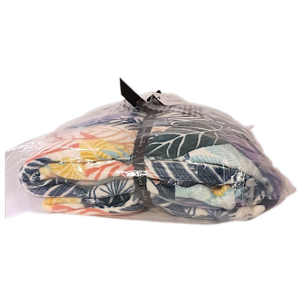 Vera Bradley Fleece Throw Blanket Palm Floral 80x50 NEW Mod Flowers Tropical - Picture 12 of 12